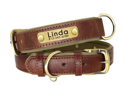 Customized Leather Dog Collar with Free Engraving 🐾