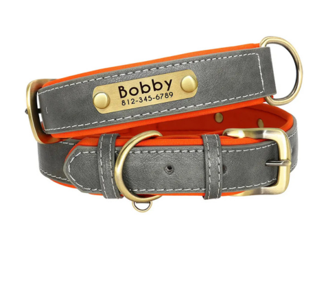 Customized Leather Dog Collar with Free Engraving 🐾