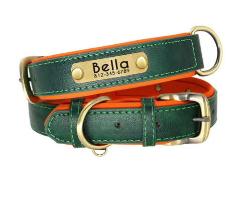 Customized Leather Dog Collar with Free Engraving 🐾