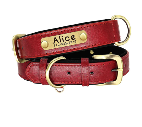 Customized Leather Dog Collar with Free Engraving 🐾