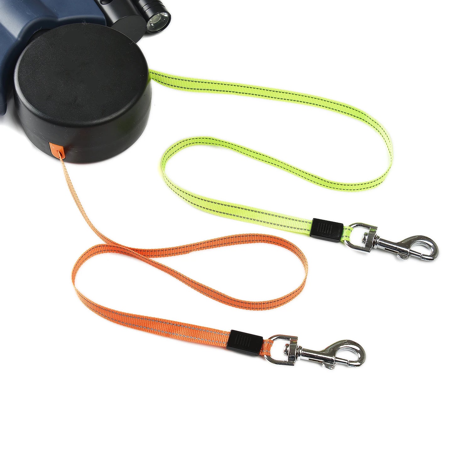 3m Retractable Dual Dog Leash – Reflective, No-Tangle with Lights