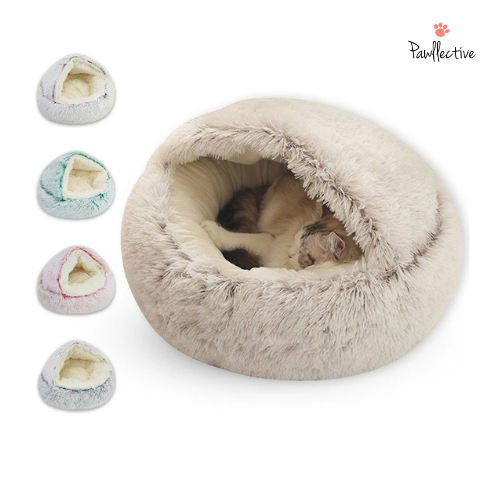 Round Plush Cat Bed – Cozy Sleeping Nest for Cats & Small Dogs