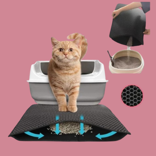 Waterproof Cat Litter Trapping Mat – Double Layer, Non-Slip, Washable Mat for Easy Cleaning!