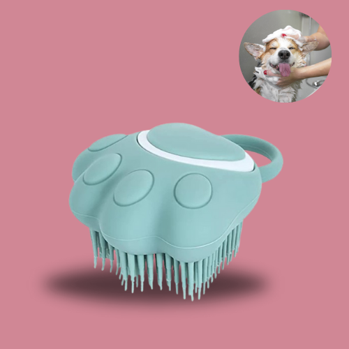 Silicone Pet Bath Brush – Dog & Cat SPA Massage Grooming Comb for Shower and Cleaning