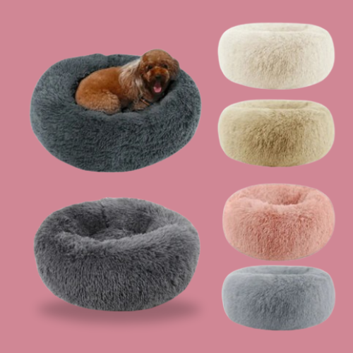 Donut Plush Pet Bed – Calming Round Bed for Small Dogs & Cats🍩