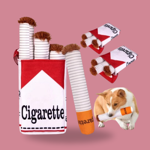 Cigarette Dog Toy – Plush Chew Toy for Teething & Play