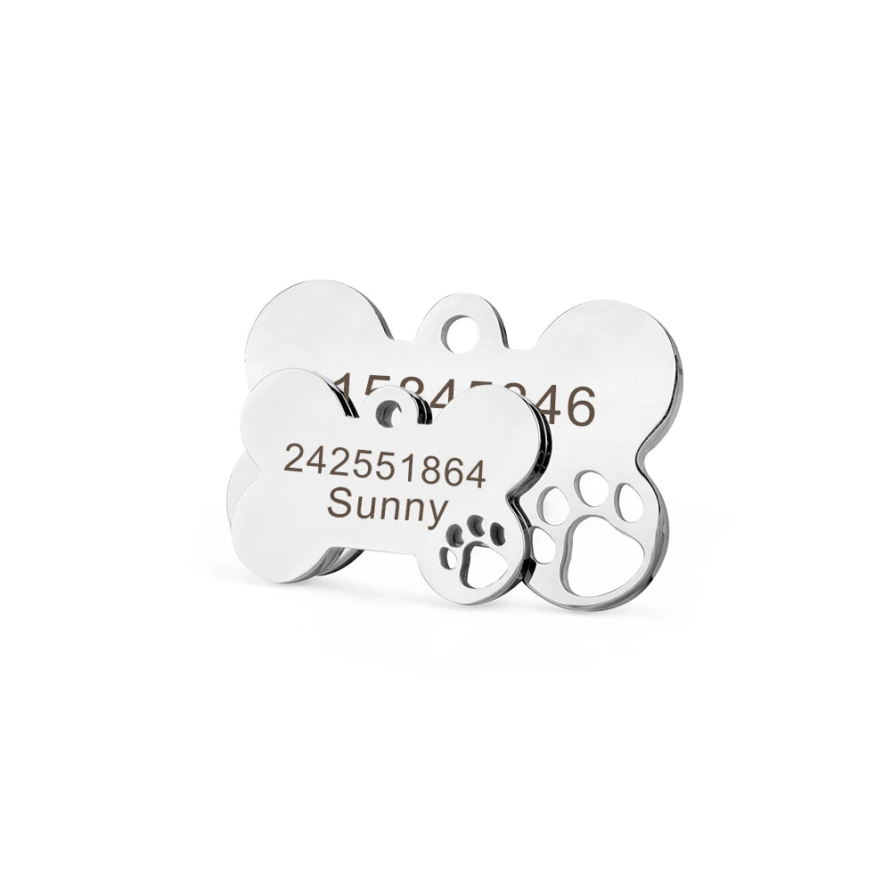 Custom Hollow Bone Pet Tag – Personalized Name Pendant for Dogs & Cats