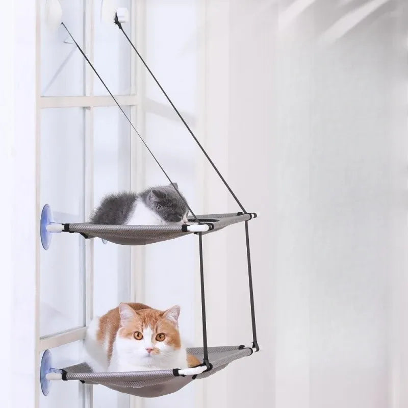 Cat Hammock Window Bed – Double-Decker Hanging Sunny Seat