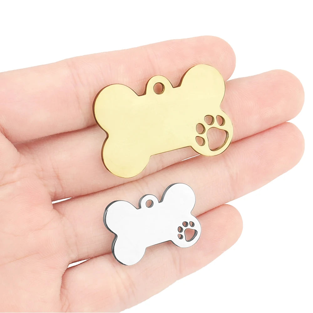 Custom Hollow Bone Pet Tag – Personalized Name Pendant for Dogs & Cats