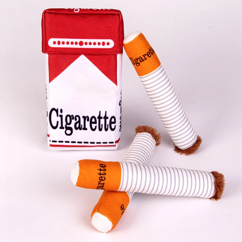 Cigarette Dog Toy – Plush Chew Toy for Teething & Play