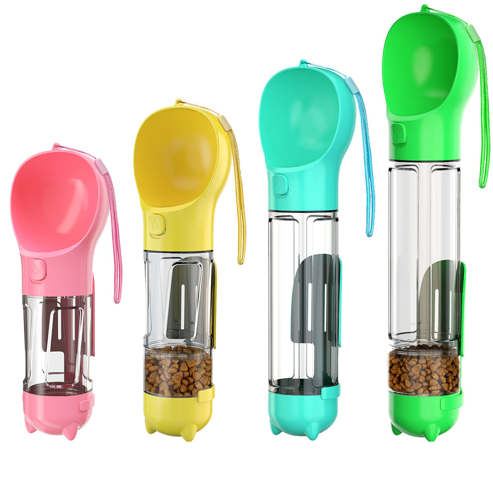 3-in-1 Portable Pet Water Bottle, Food Feeder, and Poop Dispenser 🐾