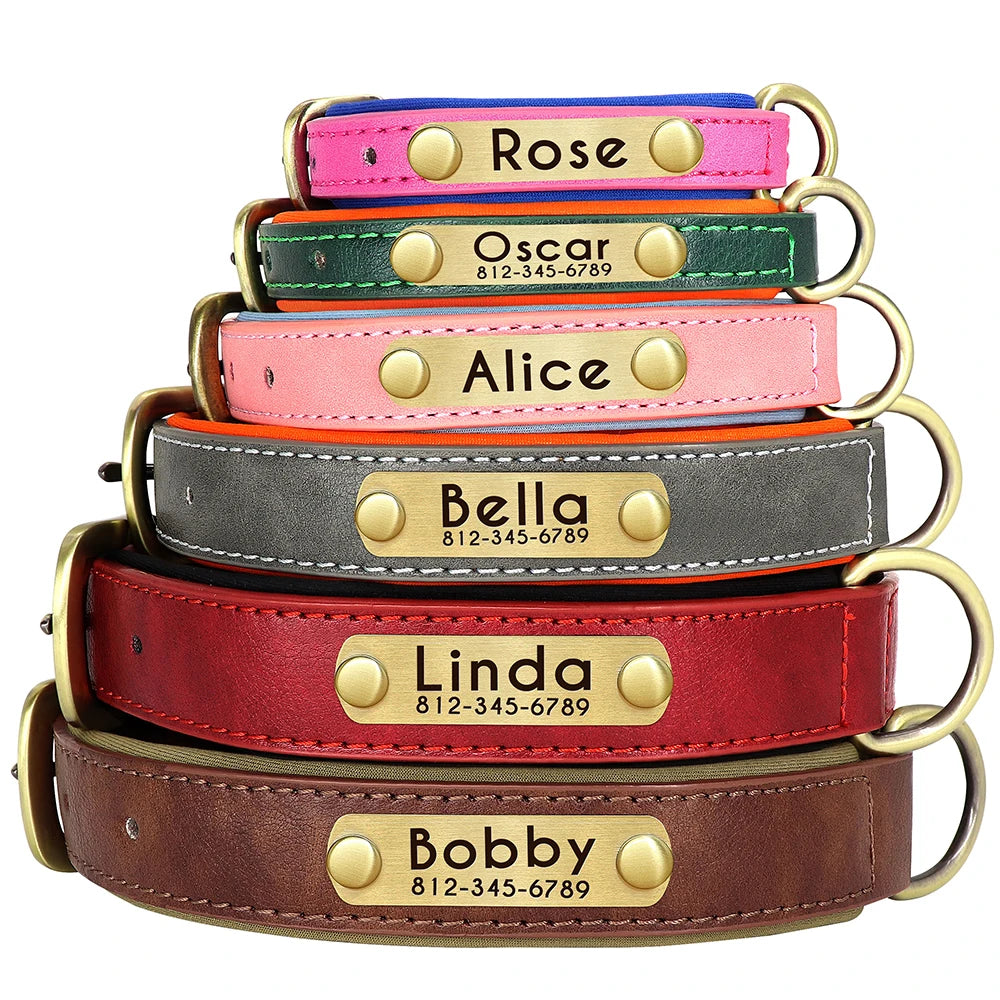 Customized Leather Dog Collar with Free Engraving 🐾