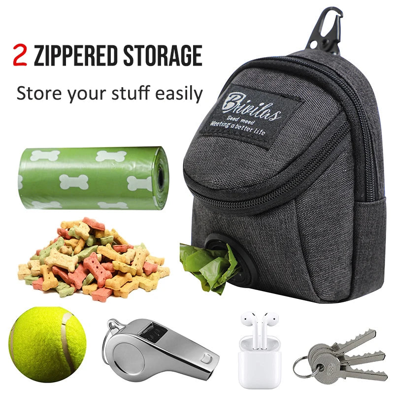 Portable Dog Treat Pouch with Poop Dispenser – Multifunctional Training Bag!